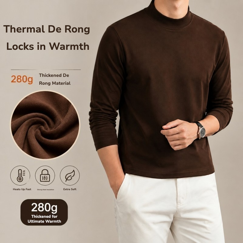 Base Layer Top - Мужской термолонгслив De Rong с высоким