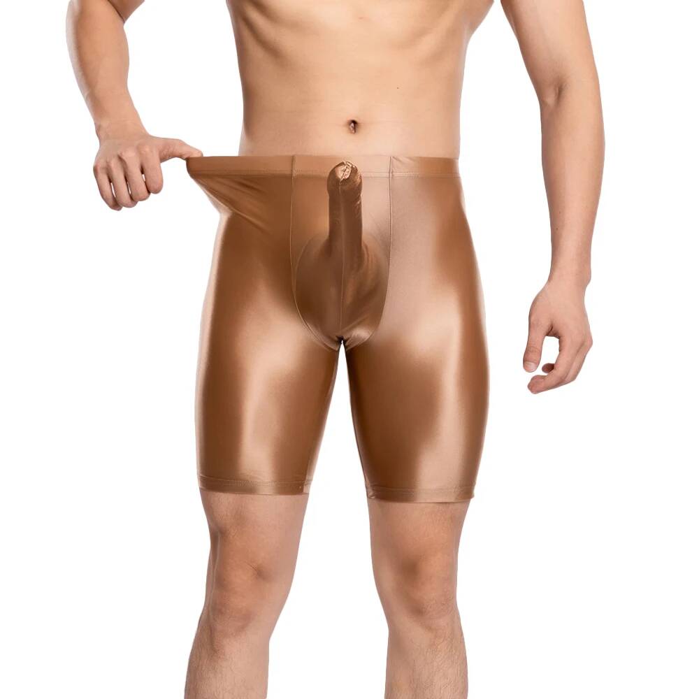 Pouch Boxer Pouch - Мужские сексуальные атласные гладкие трусы-боксеры с