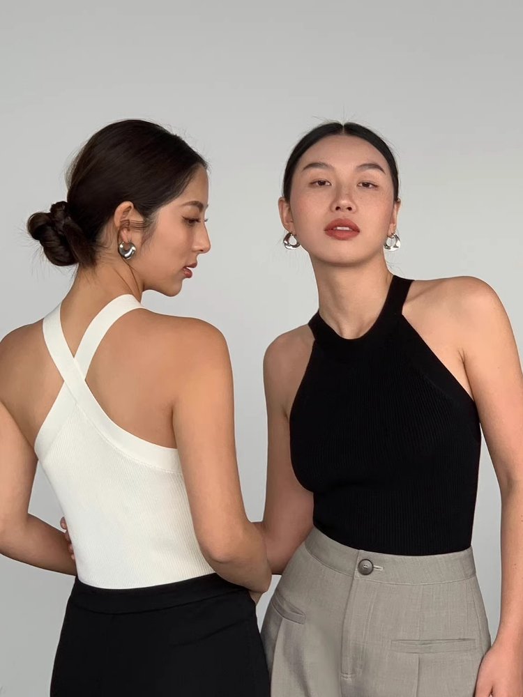 Suspender Tank Top - AOSSVIAO 2026 Летний облегающий укороченный топ