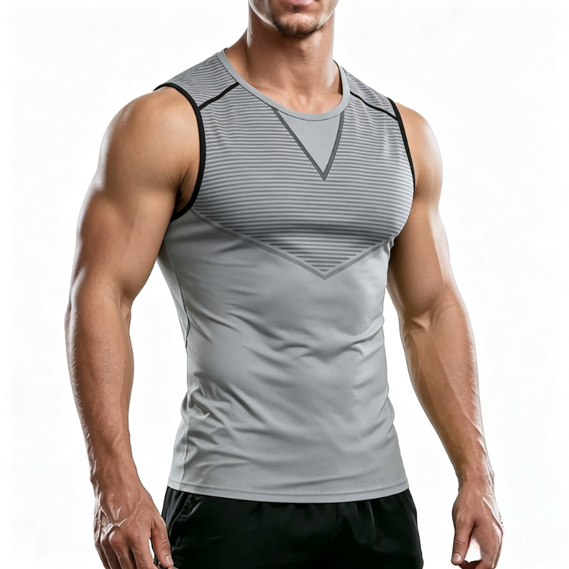 T Shirt Tight Fit - Мужские модные фитнес-майки без рукавов для