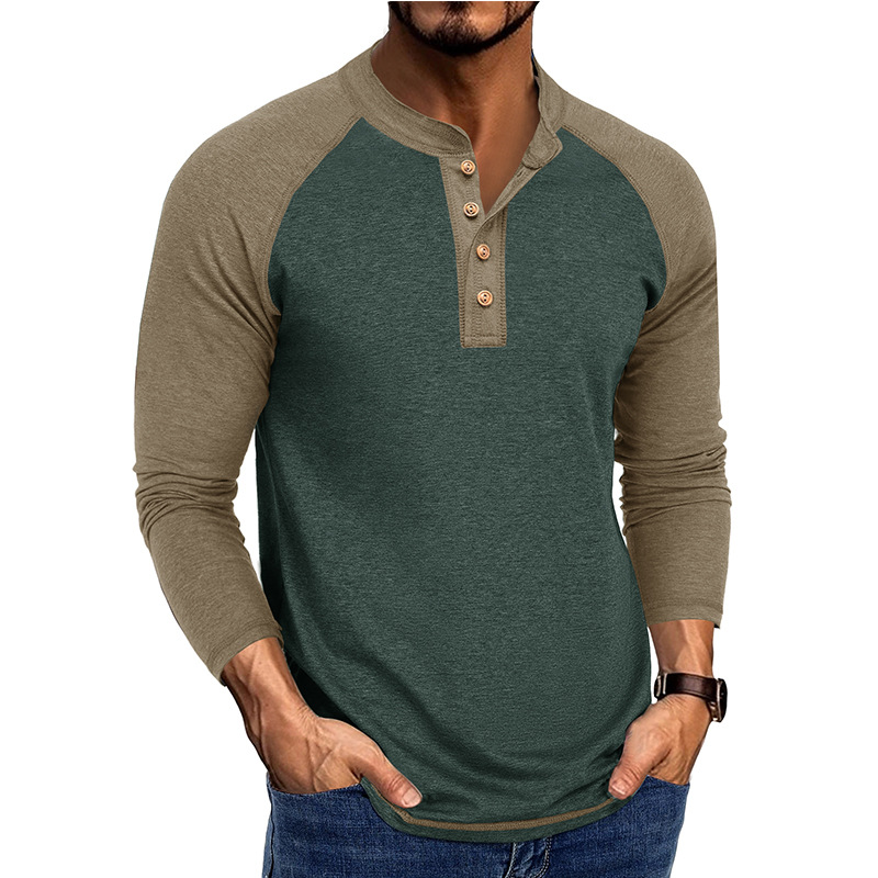 Base Layer Top - Мужская новая футболка-хенли с длинным рукавом,