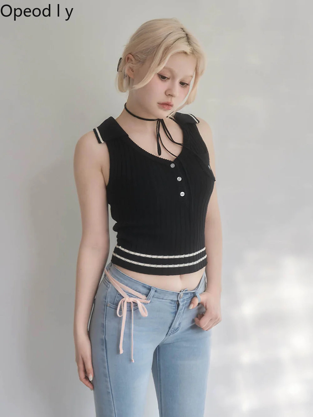 Японский вязаный топ-жилет без – обзор и цена Suspender Tank Top